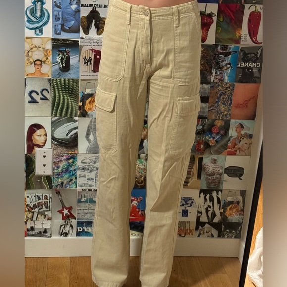 Zara beige cargo pants size 2 - Picture 1 of 3